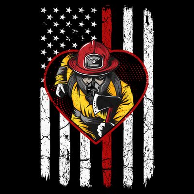 Firefighter American Flag T-Shirt