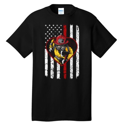 Firefighter American Flag Tall T-Shirt