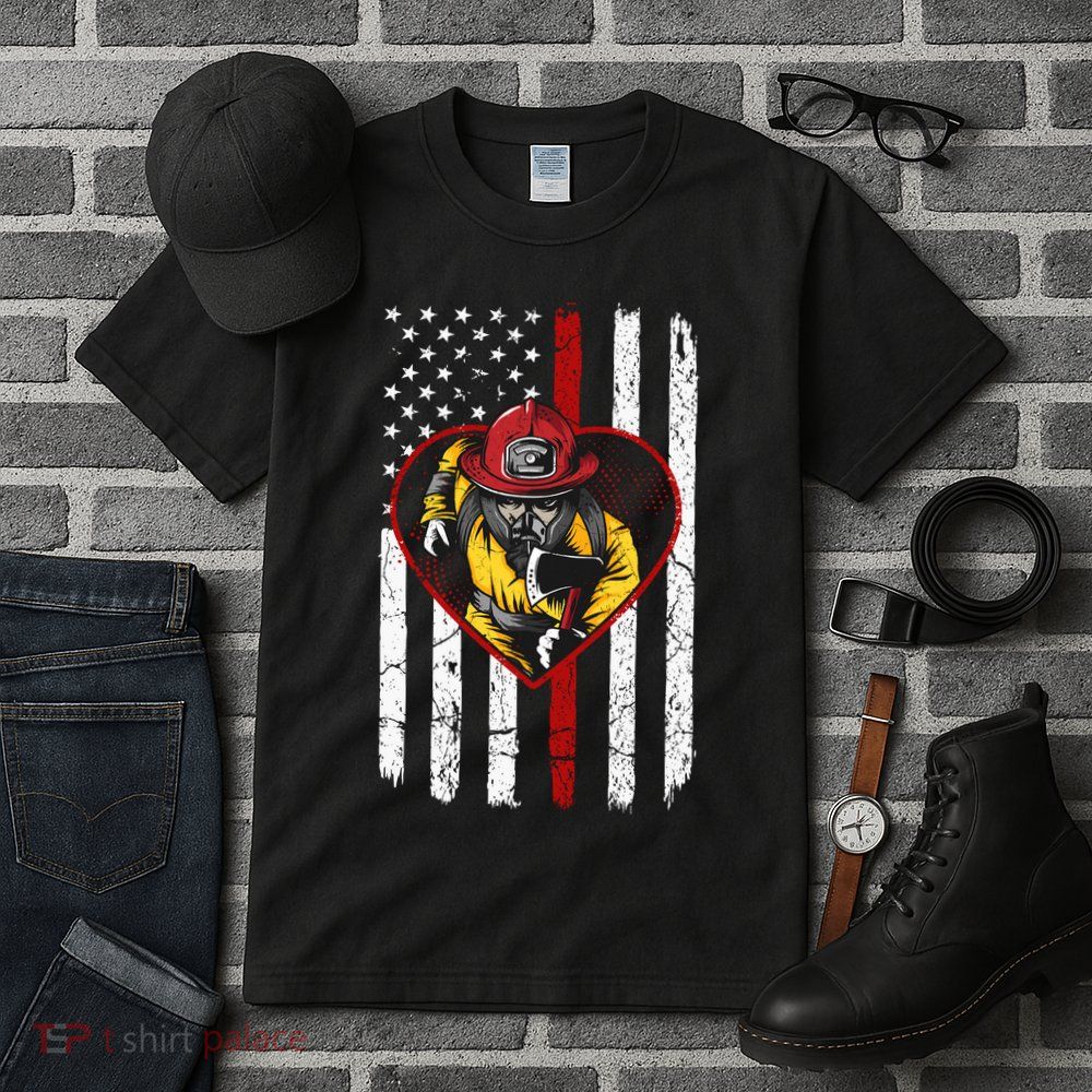 Firefighter American Flag Tall T-Shirt
