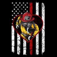 Firefighter American Flag Button