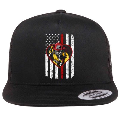 Firefighter American Flag Flatbill Hat