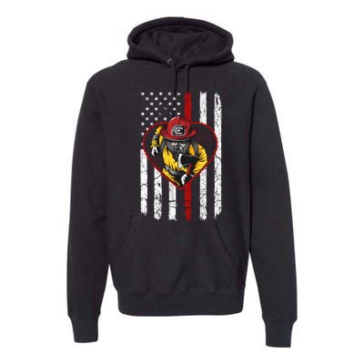 Firefighter American Flag Premium Hoodie