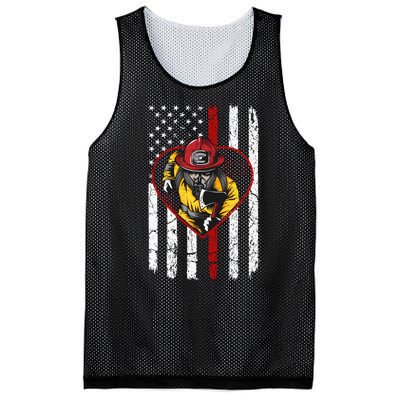 Firefighter American Flag Mesh Reversible Basketball Jersey Tank