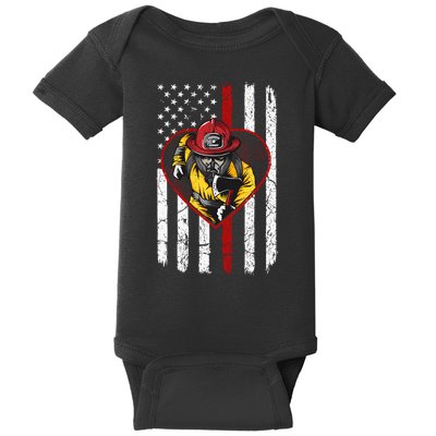 Firefighter American Flag Baby Bodysuit
