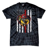 Firefighter American Flag Tie-Dye T-Shirt