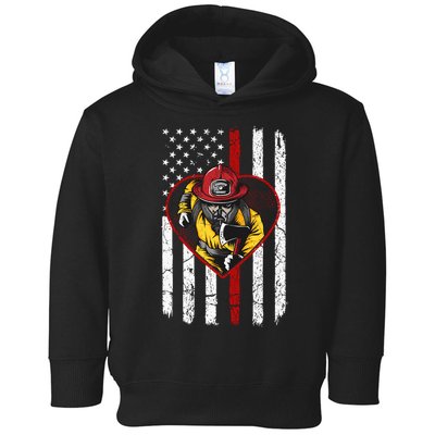 Firefighter American Flag Toddler Hoodie
