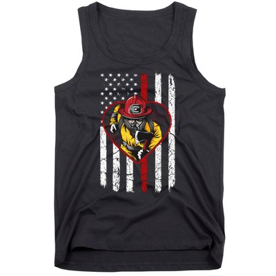 Firefighter American Flag Tank Top