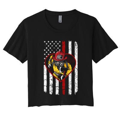 Firefighter American Flag Crop Top