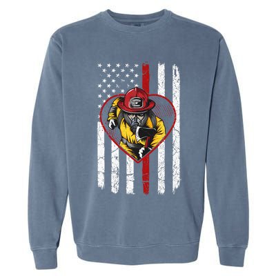 Firefighter American Flag Garment-Dyed Sweatshirt