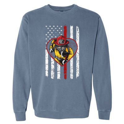 Firefighter American Flag Garment-Dyed Sweatshirt