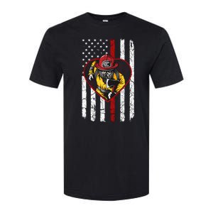 Firefighter American Flag Softstyle CVC T-Shirt