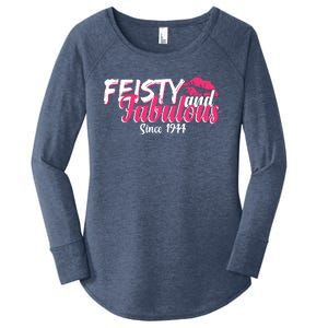 Feisty And Fabulous Since 1944 80th Birthday Women's Perfect Tri Tunic Long Sleeve Shirt