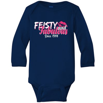 Feisty And Fabulous Since 1944 80th Birthday Baby Long Sleeve Bodysuit