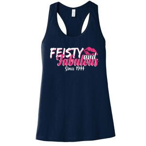 Feisty And Fabulous Since 1944 80th Birthday Women's Racerback Tank