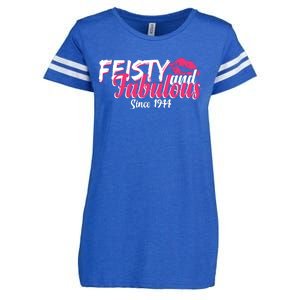 Feisty And Fabulous Since 1944 80th Birthday Enza Ladies Jersey Football T-Shirt