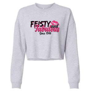 Feisty And Fabulous Since 1944 80th Birthday Cropped Pullover Crew