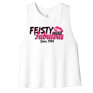 Feisty And Fabulous Since 1944 80th Birthday Women's Racerback Cropped Tank