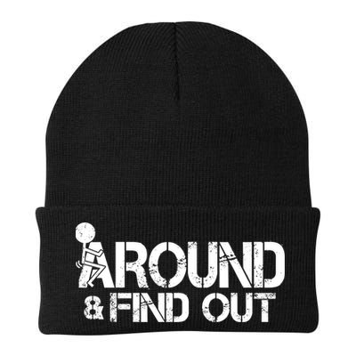 F Around Find Out Funny Meme Knit Cap Winter Beanie