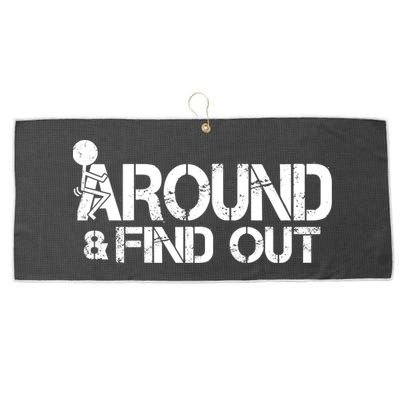 F Around Find Out Funny Meme Large Microfiber Waffle Golf Towel