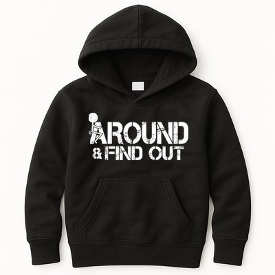 F Around Find Out Funny Meme Kids Hoodie