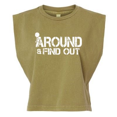 F Around Find Out Funny Meme Garment-Dyed Women's Muscle Tee