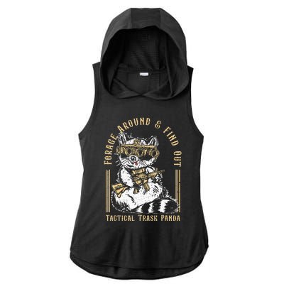 Forage Around & Find Out Tactical Trash Panda Ladies PosiCharge Tri-Blend Wicking Draft Hoodie Tank