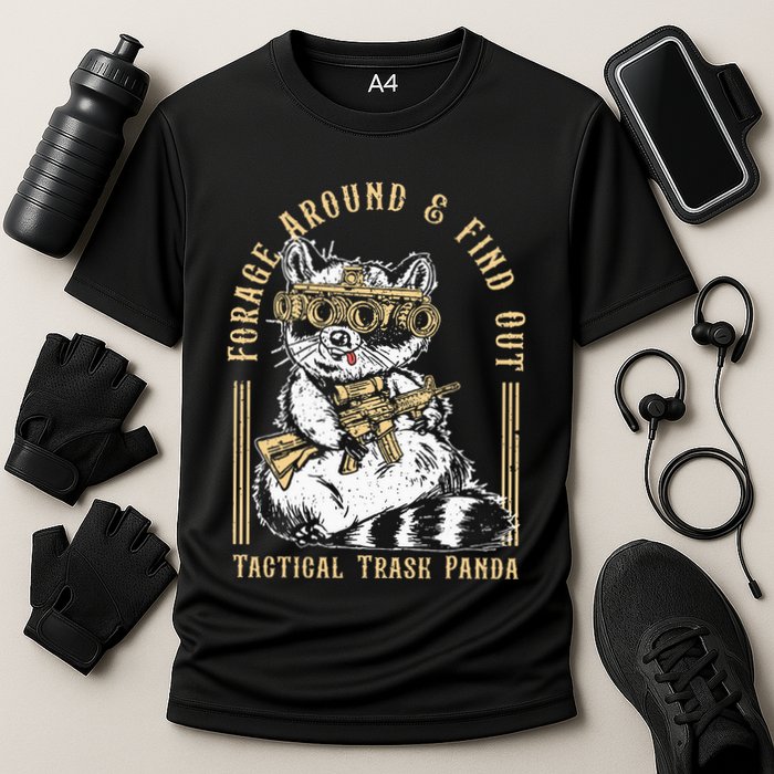 Forage Around & Find Out Tactical Trash Panda Cooling Performance Crew T-Shirt