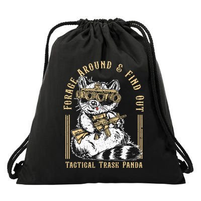 Forage Around & Find Out Tactical Trash Panda Drawstring Bag