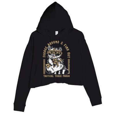 Forage Around & Find Out Tactical Trash Panda Crop Fleece Hoodie