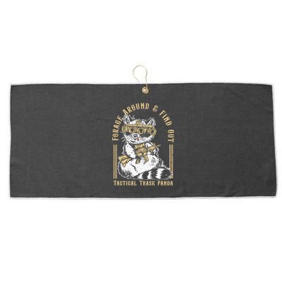 Forage Around & Find Out Tactical Trash Panda Large Microfiber Waffle Golf Towel