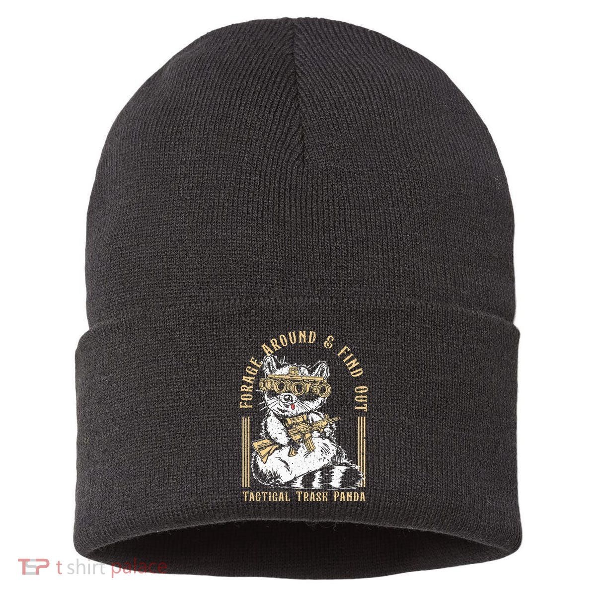 Forage Around & Find Out Tactical Trash Panda Sustainable Knit Beanie