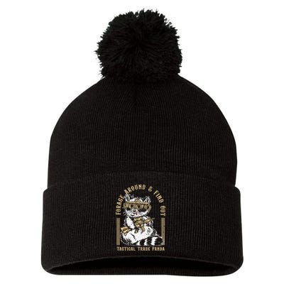 Forage Around & Find Out Tactical Trash Panda Pom Pom 12in Knit Beanie