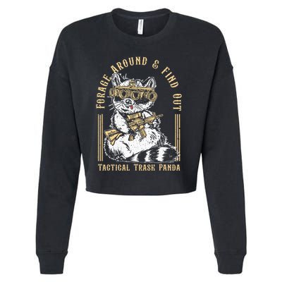 Forage Around & Find Out Tactical Trash Panda Cropped Pullover Crew