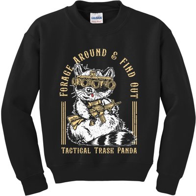 Forage Around & Find Out Tactical Trash Panda Kids Sweatshirt