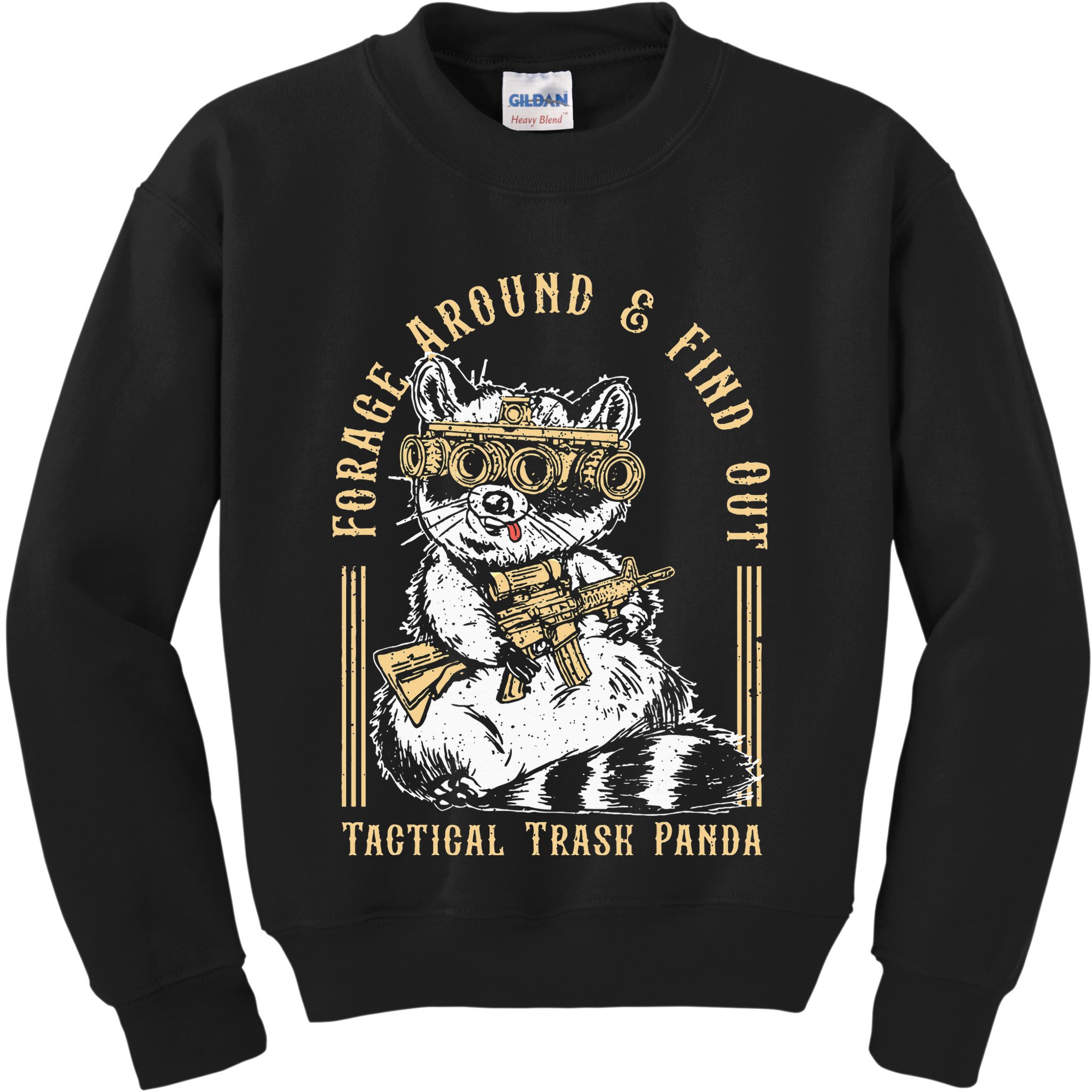 Forage Around & Find Out Tactical Trash Panda Kids Sweatshirt