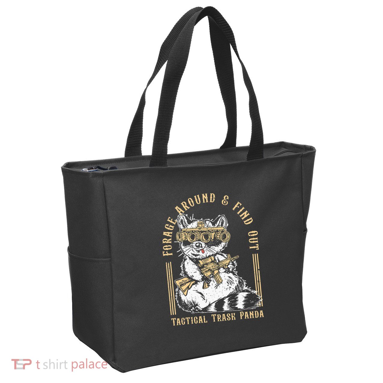 Forage Around & Find Out Tactical Trash Panda Zip Tote Bag