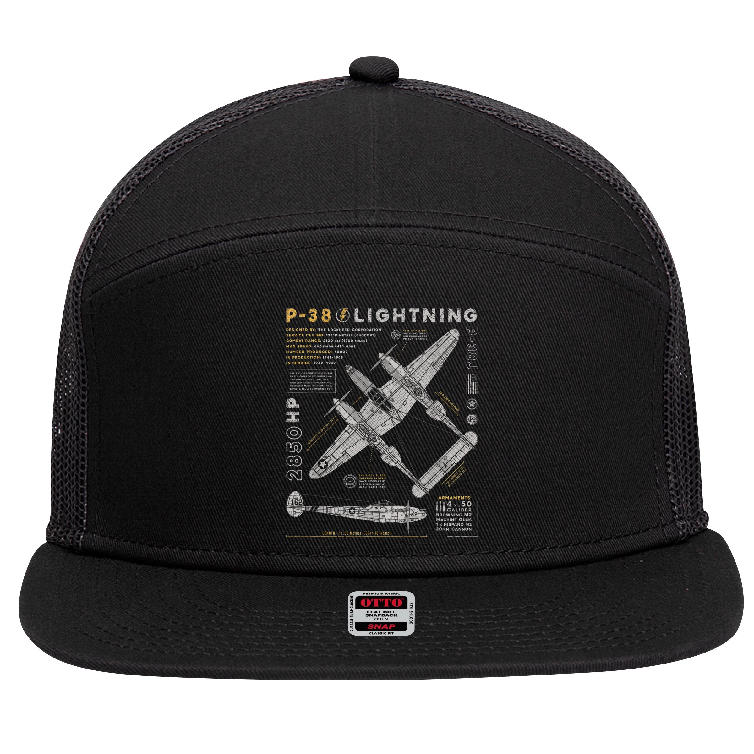 Fighter Aircraft 7 Panel Mesh Trucker Snapback Hat