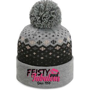 Feisty And Fabulous Since 1954 70th Birthday The Baniff Cuffed Pom Beanie