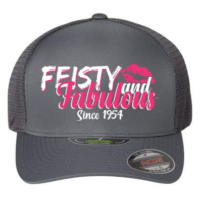 Feisty And Fabulous Since 1954 70th Birthday Flexfit Unipanel Trucker Cap