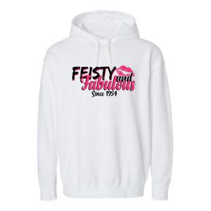 Feisty And Fabulous Since 1954 70th Birthday Garment-Dyed Fleece Hoodie