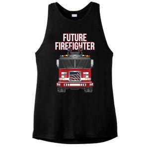 Future American Firefighter Boy Fire Department Truck Ladies PosiCharge Tri-Blend Wicking Tank