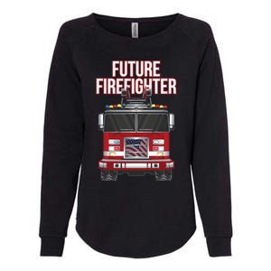 Future American Firefighter Boy Fire Department Truck Womens California Wash Sweatshirt