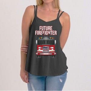 Future American Firefighter Boy Fire Department Truck Women's Strappy Tank