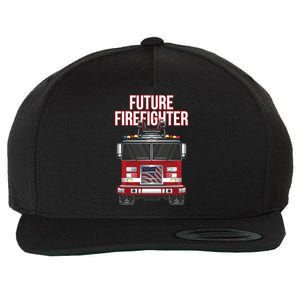 Future American Firefighter Boy Fire Department Truck Wool Snapback Cap