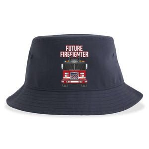 Future American Firefighter Boy Fire Department Truck Sustainable Bucket Hat