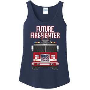 Future American Firefighter Boy Fire Department Truck Ladies Essential Tank