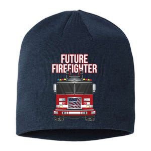 Future American Firefighter Boy Fire Department Truck Sustainable Beanie