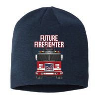 Future American Firefighter Boy Fire Department Truck Sustainable Beanie