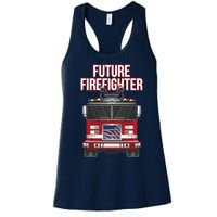 Future American Firefighter Boy Fire Department Truck Women's Racerback Tank