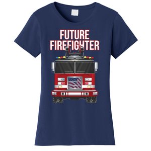 Future American Firefighter Boy Fire Department Truck Women's T-Shirt